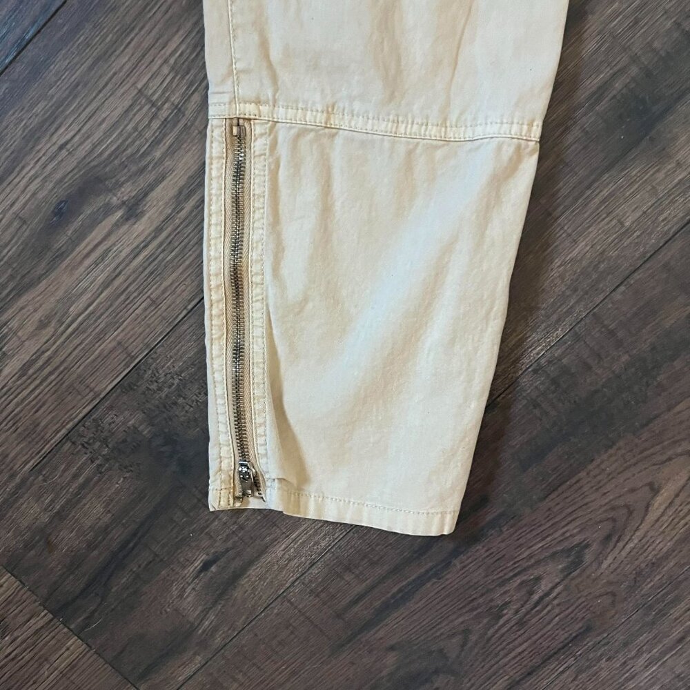 Soft Surrounding Womens Pants Beige Zip Hems Pull On Pockets Size Petit Medium - Picture 5 of 7